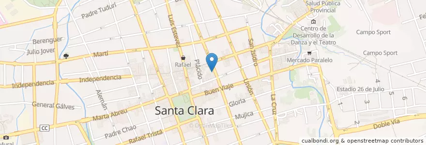 Mapa de ubicacion de SaboreArte en 쿠바, Villa Clara, Santa Clara, Ciudad De Santa Clara.