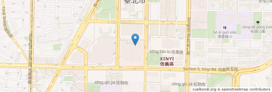 Mapa de ubicacion de 凱林鐵板燒 en Taiwan, Nuova Taipei, Taipei, Distretto Di Xinyi.