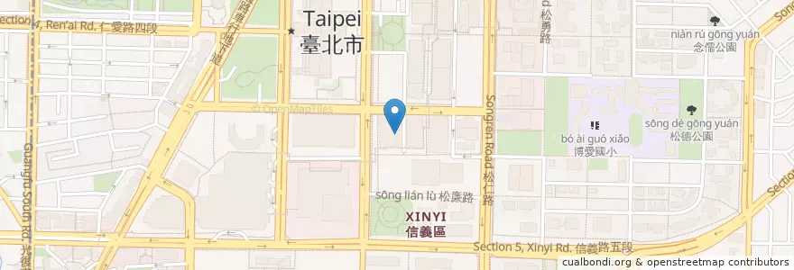 Mapa de ubicacion de DOHTONBORI道頓堀 御好燒 en تايوان, تايبيه الجديدة, تايبيه, 信義區.