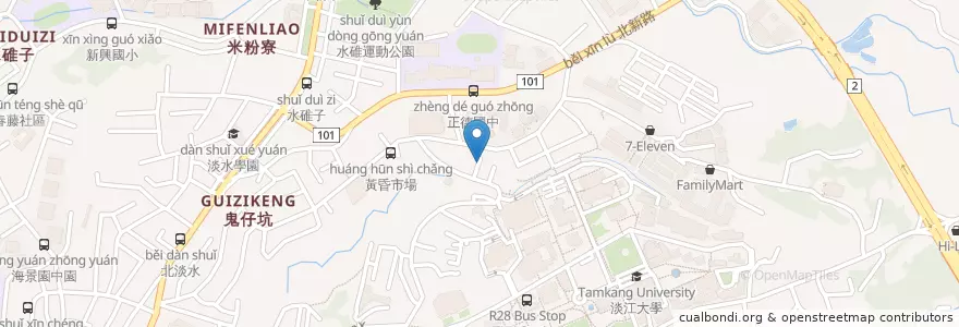 Mapa de ubicacion de 牛狀元牛排 en تایوان, 新北市, 淡水區.
