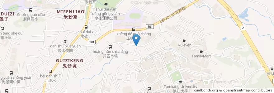 Mapa de ubicacion de 瑞安診所 en Taiwan, Neu-Taipeh, Tamsui.