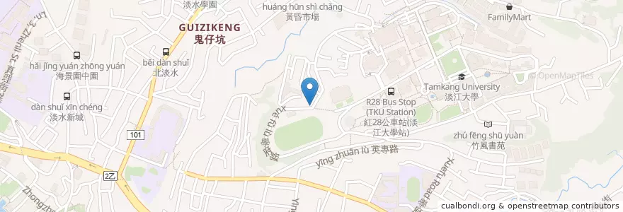 Mapa de ubicacion de 香豆富 en Taiwan, 新北市, 淡水區.