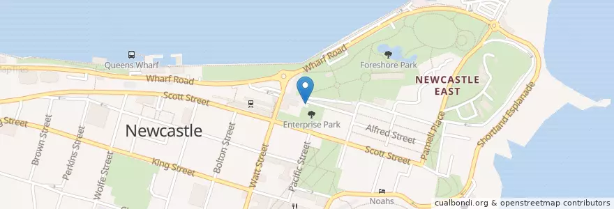 Mapa de ubicacion de Paymasters Café en Australien, Neusüdwales, Newcastle-Maitland.