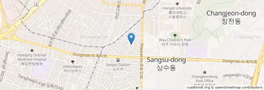 Mapa de ubicacion de 낭만달호 (도미탕수어) en Zuid-Korea, Seoel, 마포구, 서강동.