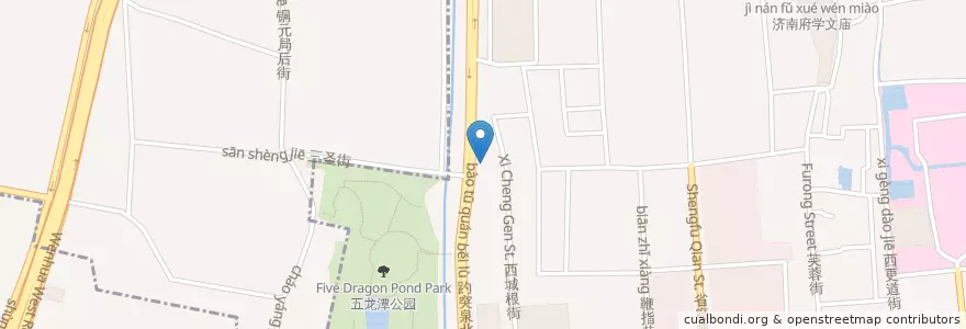 Mapa de ubicacion de 苏荷酒吧 en China, Shandong, 济南市, 天桥区, 历下区, 泉城路街道.
