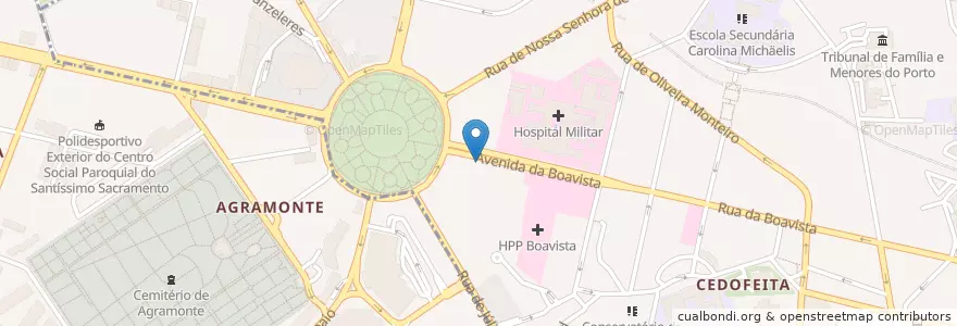 Mapa de ubicacion de BoavistaPark en Portugal, Nord, Área Metropolitana Do Porto, Porto, Porto, Cedofeita, Santo Ildefonso, Sé, Miragaia, São Nicolau E Vitória.