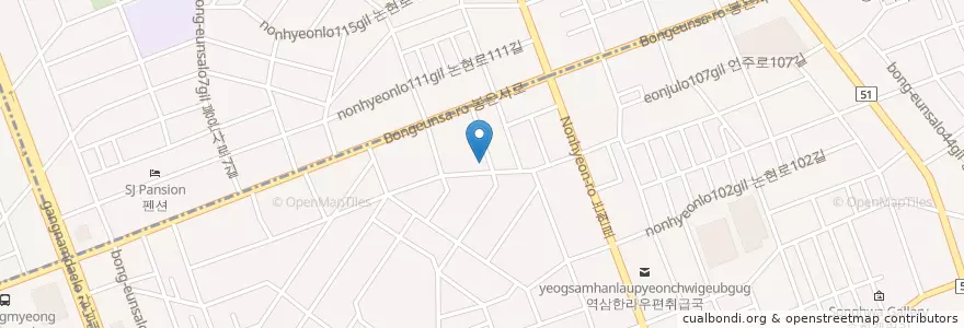 Mapa de ubicacion de 옛골 (꽁치김치찌개) en Korea Selatan, 서울, 강남구, 역삼동, 역삼1동.