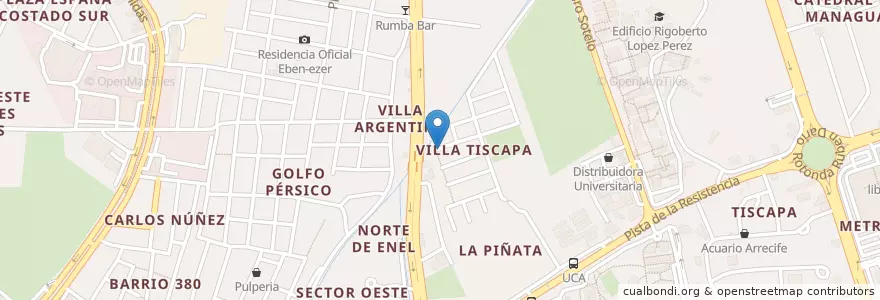 Mapa de ubicacion de Paul Bar en Nicaragua, Departamento De Managua, Managua (Municipio).