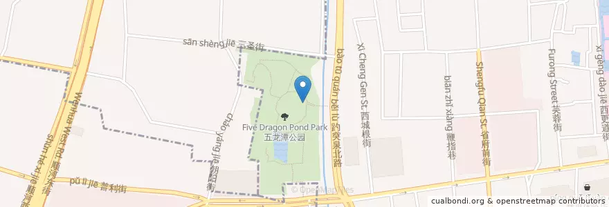 Mapa de ubicacion de 五龙喷泉 en Китай, Шаньдун, 济南市, 天桥区.