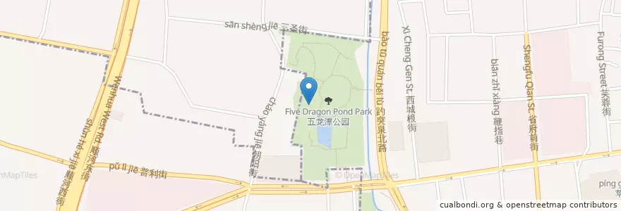 Mapa de ubicacion de 潜确亭 en China, Shandong, Jinan City, Tianqiao District.