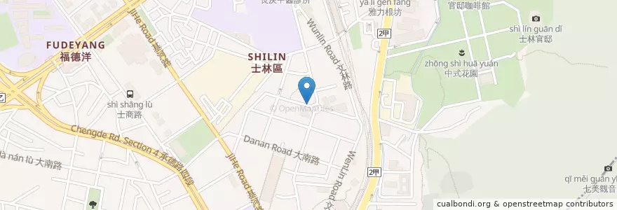 Mapa de ubicacion de 德福診所 en تایوان, 新北市, تایپه, 士林區.