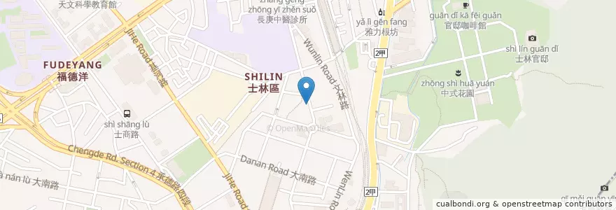 Mapa de ubicacion de 松品臭豆腐 en Taiwan, Neu-Taipeh, Taipeh, Shilin.