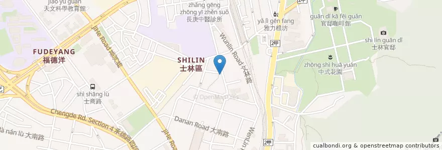 Mapa de ubicacion de 大保赤肉羹 en 타이완, 신베이 시, 타이베이시, 스린 구.