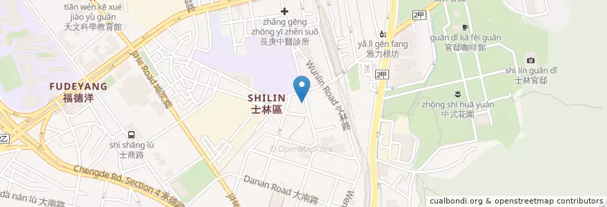 Mapa de ubicacion de 百八龍拉麵 en 타이완, 신베이 시, 타이베이시, 스린 구.