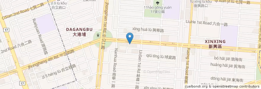 Mapa de ubicacion de 新興郵局 en Taïwan, Kaohsiung, 新興區.