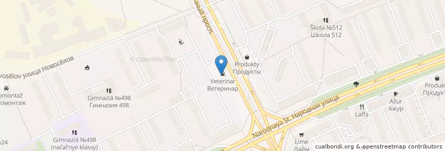 Mapa de ubicacion de Шаверма en Russie, District Fédéral Du Nord-Ouest, Oblast De Léningrad, Saint-Pétersbourg, Невский Район, Народный Округ.