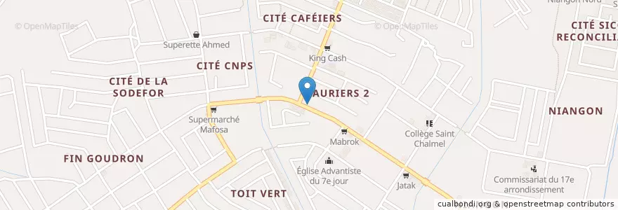 Mapa de ubicacion de Centre médical exsaucé en Costa Do Marfim, Abidjan, Yopougon.
