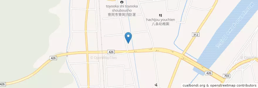 Mapa de ubicacion de 駒谷珈琲 en 日本, 兵庫県, 豊岡市.