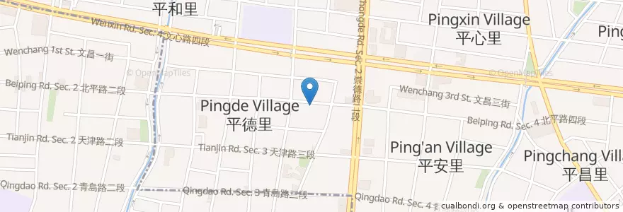 Mapa de ubicacion de 大慶麵店 en Taiwán, Taichung, 北屯區.
