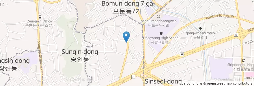 Mapa de ubicacion de 새마을금고 en Corée Du Sud, Séoul, 숭인2동.