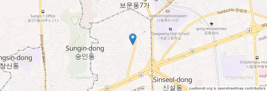 Mapa de ubicacion de 도담도서관 en Zuid-Korea, Seoel, 숭인2동.