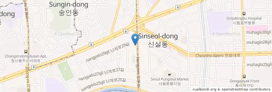 Mapa de ubicacion de 신한은행 신설동지점 en South Korea, Seoul.
