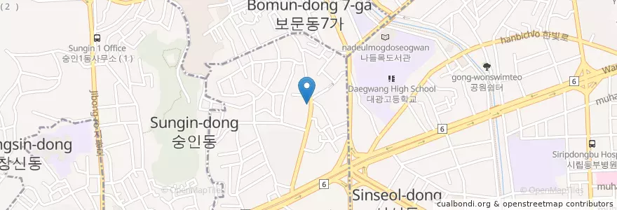 Mapa de ubicacion de 어린의집 en Güney Kore, Seul, 숭인2동.
