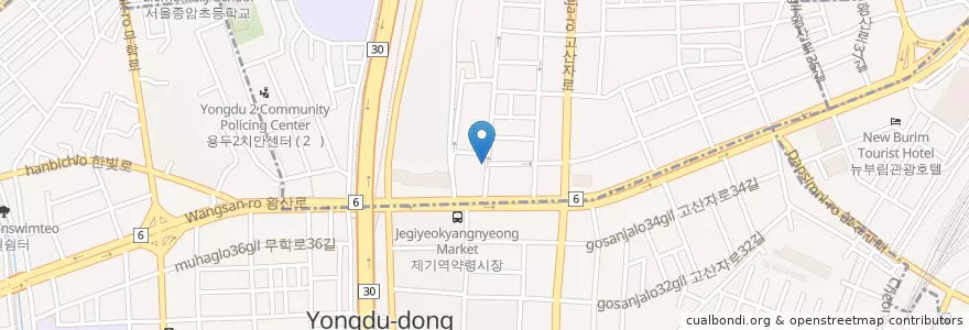 Mapa de ubicacion de 효성한의원 en Coreia Do Sul, Seul, 동대문구, 용신동.