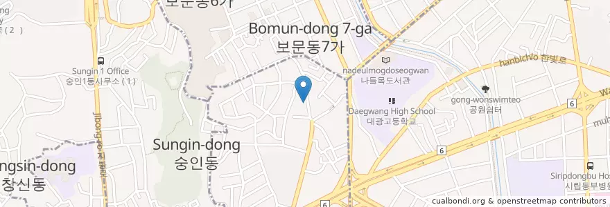 Mapa de ubicacion de 숭인동안전센타 en Korea Selatan, 서울, 숭인2동.