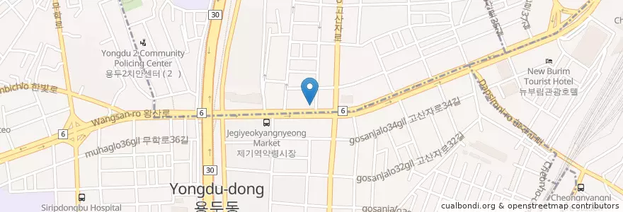 Mapa de ubicacion de KB국민은행 en کره جنوبی, سئول, 동대문구, 용신동.