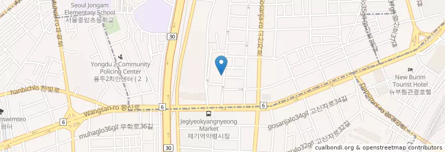 Mapa de ubicacion de 감초당한의원 en كوريا الجنوبية, سول, 동대문구, 용신동.