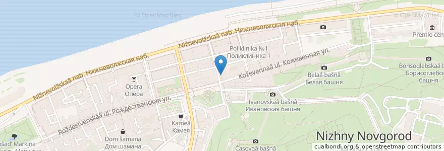 Mapa de ubicacion de jawsspot en Rusia, Приволжский Федеральный Округ, Óblast De Nizhni Nóvgorod, Городской Округ Нижний Новгород.