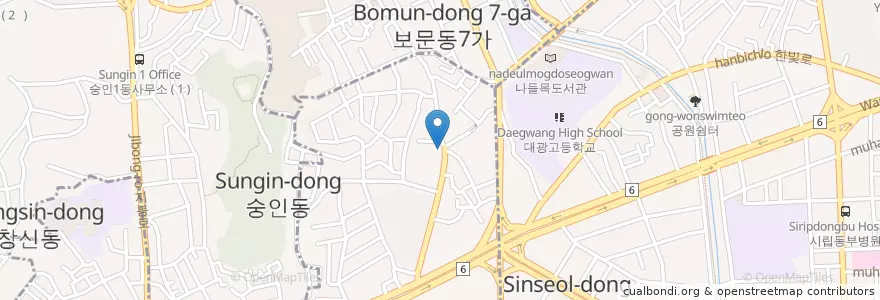 Mapa de ubicacion de 새마을금고 en كوريا الجنوبية, سول, 숭인2동.