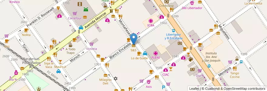 Mapa de ubicacion de 5&5, Belgrano en 阿根廷, Ciudad Autónoma De Buenos Aires, 布宜诺斯艾利斯, Comuna 13.