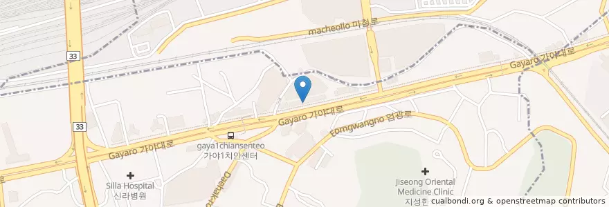 Mapa de ubicacion de 맘스터치 en کره جنوبی, بوسان, 부산진구, 가야동.