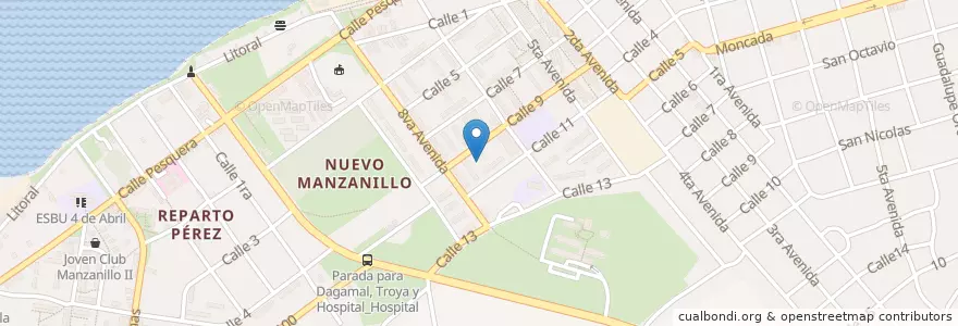 Mapa de ubicacion de Farmacia Nuevo Manzanillo en Cuba, Granma, Manzanillo, Ciudad De Manzanillo.