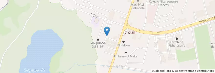 Mapa de ubicacion de Clínica Villa del Sur en Nicarágua, Departamento De Managua, Managua (Municipio).