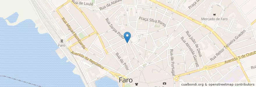 Mapa de ubicacion de Taco y tequilla en 葡萄牙, Algarve, Algarve, Faro, Faro, Faro.