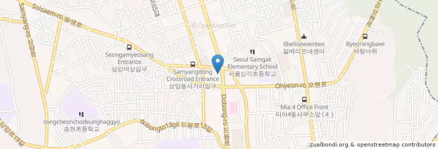 Mapa de ubicacion de 우리은행 en Korea Selatan, 서울, 강북구, 송중동.