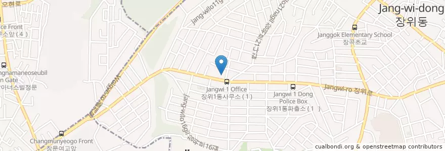 Mapa de ubicacion de 우리은행장위동지점 en Corea Del Sur, Seúl, 성북구, 장위1동.