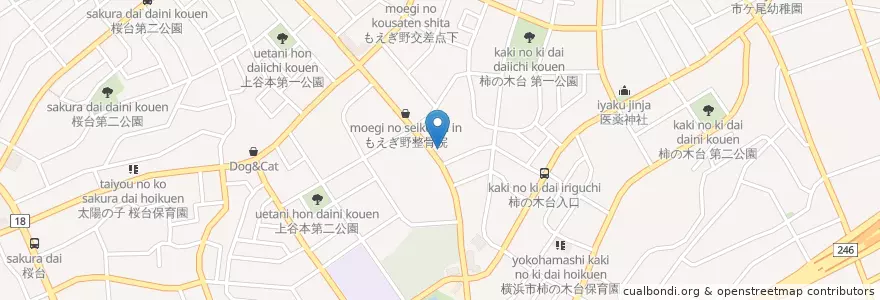 Mapa de ubicacion de Quattro Panchine en Japan, Präfektur Kanagawa, Yokohama, 青葉区.
