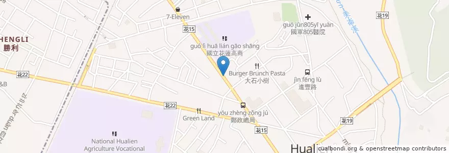 Mapa de ubicacion de 台新銀行 en 臺灣, 臺灣省, 花蓮縣, 花蓮市.