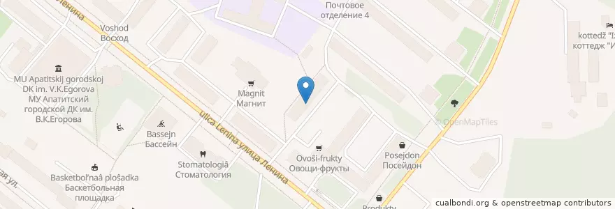Mapa de ubicacion de Краса Ненаглядная en Russie, District Fédéral Du Nord-Ouest, Oblast De Mourmansk, Городской Округ Апатиты.