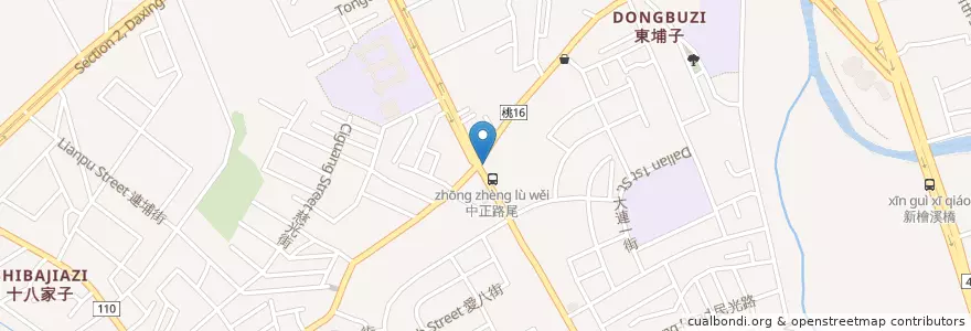 Mapa de ubicacion de 稻之火鍋 en Taiwan, Taoyuan, Taoyuan.