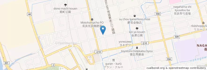 Mapa de ubicacion de 96Cafe en Giappone, Prefettura Di Shiga, 長浜市.