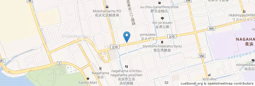 Mapa de ubicacion de 北国亭 en ژاپن, 滋賀県, 長浜市.