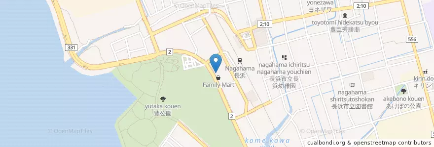 Mapa de ubicacion de そば処善光 en 日本, 滋賀県/滋賀縣, 長浜市.