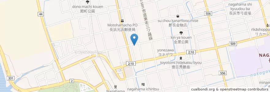 Mapa de ubicacion de 忠太郎 en Япония, Сига, 長浜市.