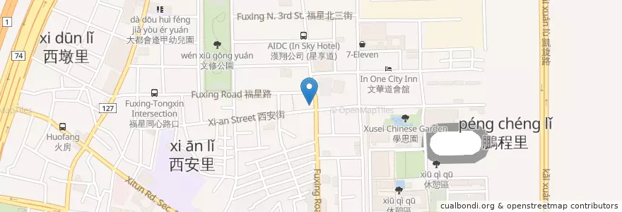 Mapa de ubicacion de 帝鈞碳烤胡椒餅 en 台湾, 台中市, 西屯区.
