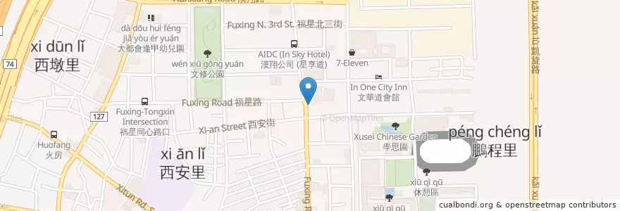Mapa de ubicacion de 吉蜂蒸餃 en تایوان, تایچونگ, 西屯區.